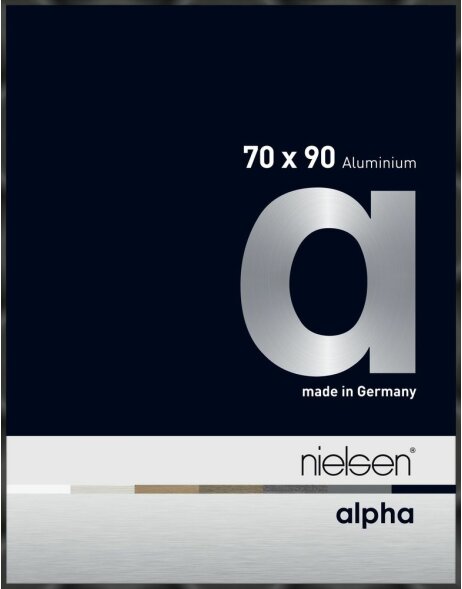 Cadre photo Nielsen aluminium Alpha 70x90 cm anodis&eacute; noir brillant