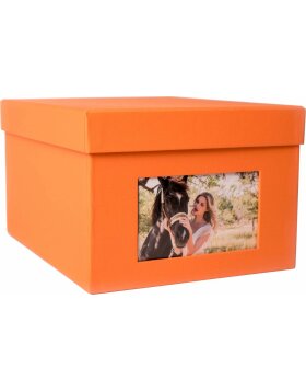 Caja de fotos XL Kandra 700 fotos 15x20 cm naranja