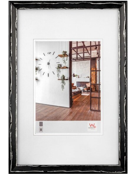 Metropolis wooden frame 10x15 cm black-silver