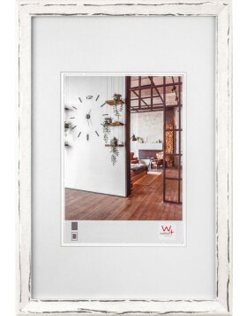 Metropolis wooden frame 13x18 cm white-silver