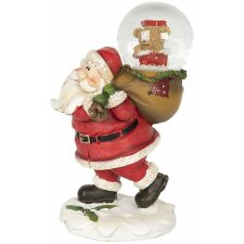 Weihnachtsmann mit Schneekugel 9x6x14 cm Clayre & Eef 64550