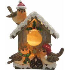 Decoration birdhouse with birds 12x7x14 cm Clayre & Eef 6PR2757