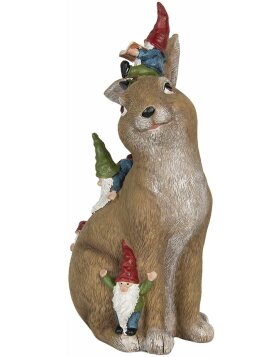 Decoration rabbit with gnomes 18x11x30 cm Clayre & Eef 6PR2965