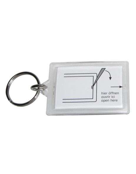 Pass-Foto Neu Acryl rechteckig DE Schlüsselanhänger transparent für z.B 10 St 