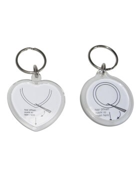 Porte-clés Walther pour photos 3,5x3,5 cm en acrylique - cœur ou rond