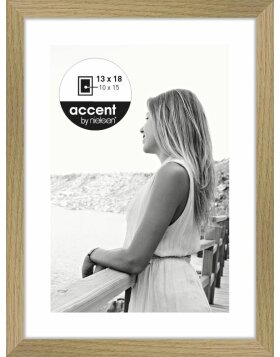 Nielsen Accent wood picture frame Aura 13x18 cm oak with mat 10x15 cm