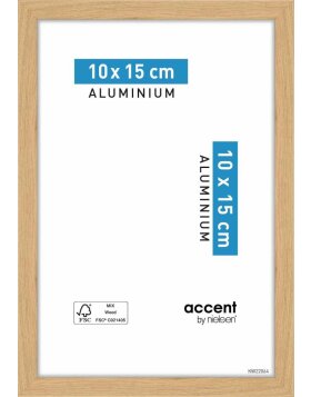 Accent aluminium picture frame Duo 10x15 cm oak