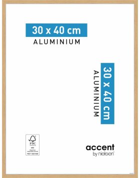 Accent aluminium picture frame Duo 30x40 cm oak