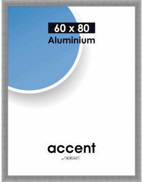 Accent aluminium lijst Largo 60x80 cm structuur zilver mat