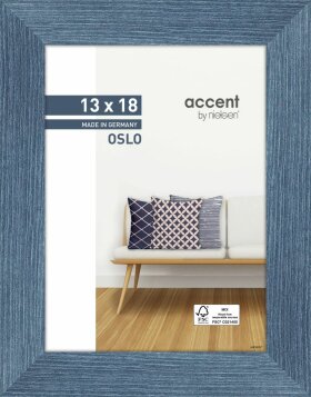 Ramka drewniana Accent Oslo 13x18 cm niebieska