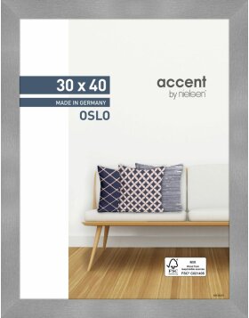Accent wooden frame Oslo 30x40 cm silver