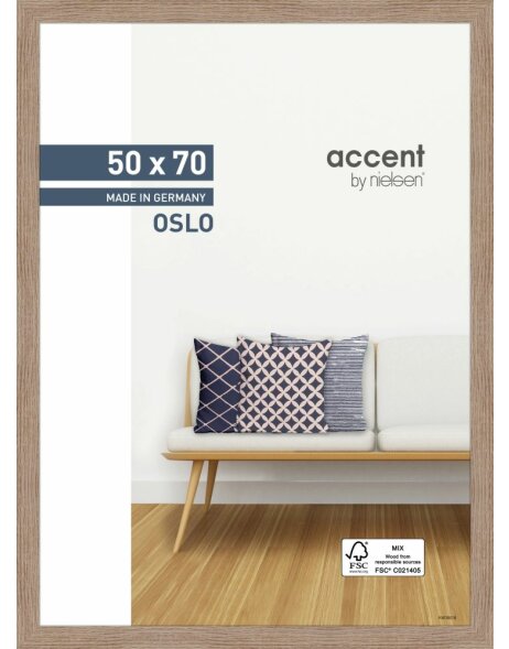 Nielsen Accent marco de madera Oslo 50x70 cm roble