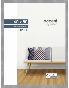 Nielsen Accent cadre en bois Oslo 60x80 cm argent&eacute;