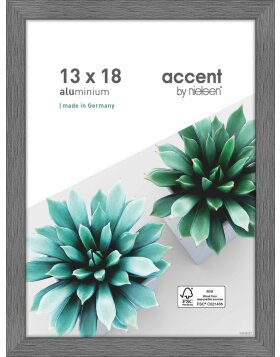 Accent aluminium picture frame Star 13x18 cm structure grey