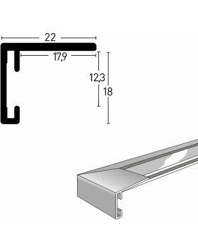 Accent Aluminiowa ramka na zdjecia Star 24x30 cm struktura czarny mat