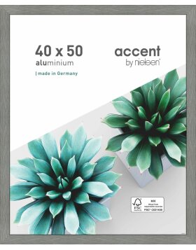 Accent cadre photo aluminium Star 40x50 cm structuré gris