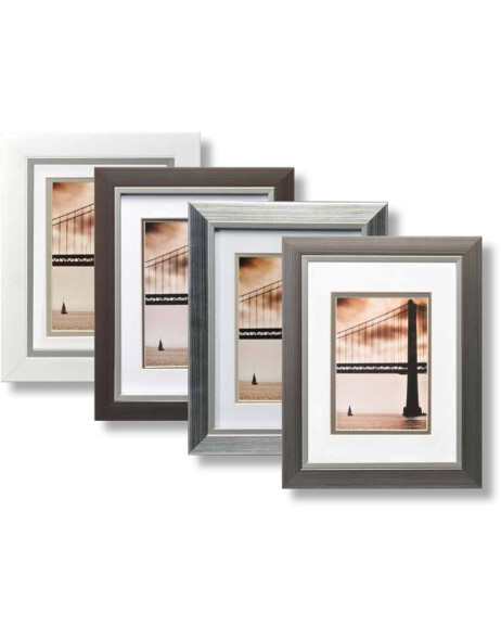 Frames By Mail Wood Picture Frame with White Matte Teracotta with Gold 