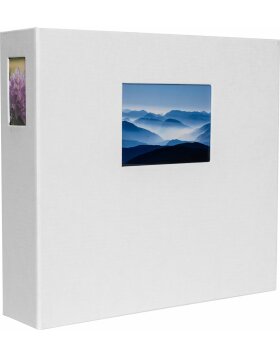 HNFD Álbum de fotos Lona lino blanco 1000 fotos 34,5x33 cm 168 páginas negras