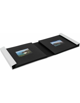 HNFD Album fotograficzny Lona białe płótno 1000 zdjęć 34,5x33 cm 168 czarnych stron