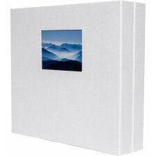 HNFD Album fotograficzny Lona białe płótno 1000 zdjęć 34,5x33 cm 168 czarnych stron