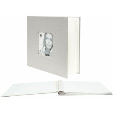 Album a vite Deknudt A66DH740SI Copertina in lino grigio 30x30 cm 20 pagine bianche