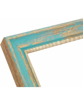 Wooden frame S46TG turquoise 10x15 cm