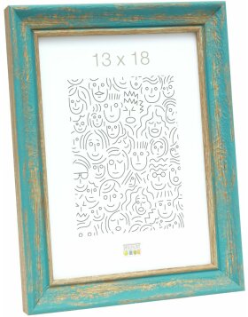 Wooden frame S46TG turquoise 13x18 cm