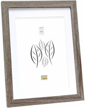 Wooden frame S66KH3 brown-grey 18x24 cm with mount
