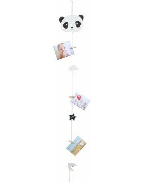 Photo hanger with panda motif for 6 pictures
