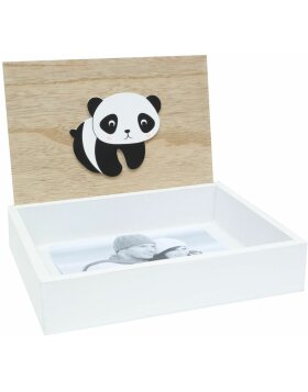 Boîte à photos en bois Deknudt Panda 16,2x21,2x5 cm