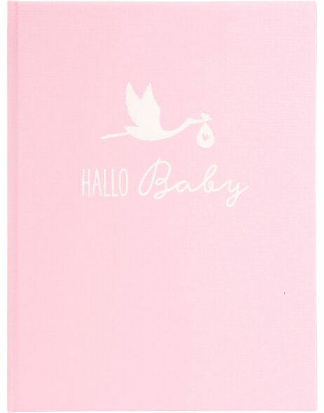 Goldbook Baby Diary Stork pink 21x28 cm 44 ilustrowane strony