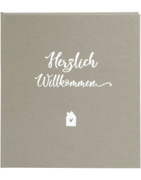 Goldbuch Gästebuch Herzlich Willkommen 23x25 cm 176 weiße Seiten