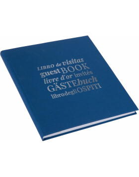 Gouden gastenboek Linum 2.0 blauw 23x25 cm