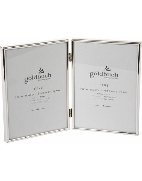 Goldbuch Metall-Doppelrahmen Fine 2 Fotos 15x20 cm silber gl&auml;nzend