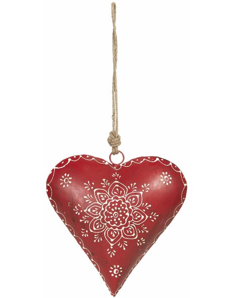 Decoration hanger heart 21x6x21 cm red 6Y4161