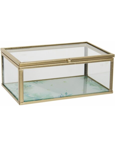 Schmuckkasten Glas goldfarben 14x8x6 cm transparent Clayre & Eef 6GL3013XS