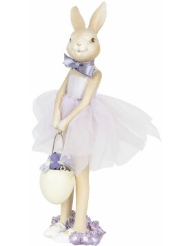 Decoration rabbit girl 8x8x25 cm purple 6PR3124