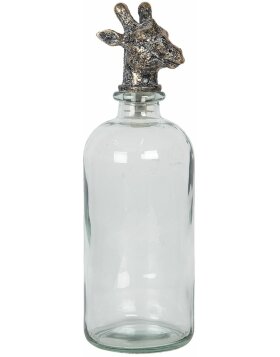 Bottle with stopper giraffe 11x11x33 cm transparent 6GL2820