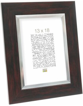 plastic frame S41N mahogany/silver 13x18 cm