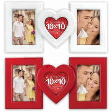 Zafra Photo Frame 3 Photos white and red