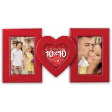 Zafra Photo Frame 3 Photos white and red
