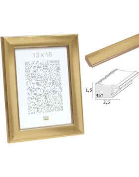 Wooden frame S45YA1 gold normal or anti-reflective glass