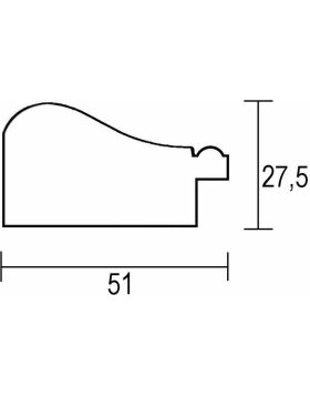 Effect Holzrahmen Profil 95 silber 14,8x21 cm Antireflexglas