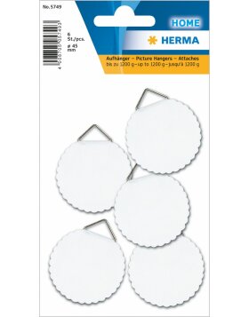 HERMA 6 hangers 45mm water-soluble, gummed