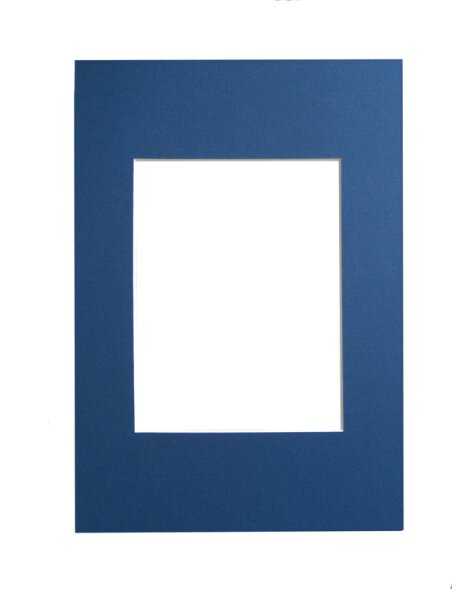 Schr&auml;gschnitt-Passepartout - 40x50 cm - dunkelblau