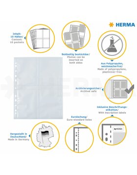 HERMA 10 photo sleeves 9x13cm vertical