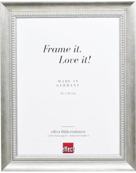 Effect solid wood frame profile 28 silver 50x50 cm Clear glass