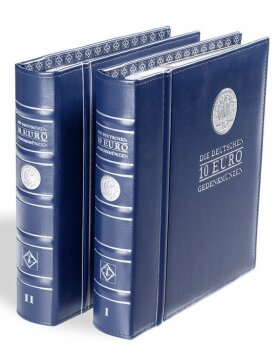 Album numismatique VISTA volumes 1 et 2 pour pièces commémoratives de 10 euros allemandes en bleu