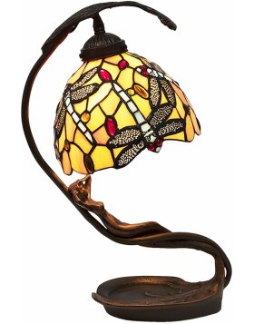 Lampa stołowa Tiffany ż&oacute;łta 28x20x40 cm E14-max...