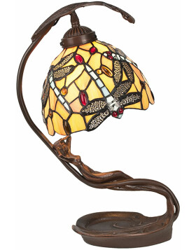 Lampa stołowa Tiffany żółta 28x20x40 cm E14-max 1x25W 5LL-6096